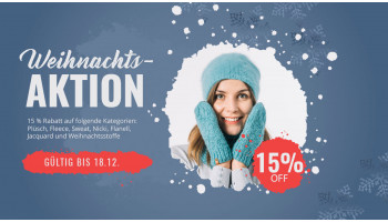 Weihnachtsaktion - 15% auf alle Winter- und Weihnachtsstoffe