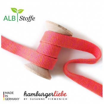 Flachkordel 12 mm ortensia melange 