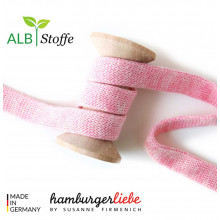 Flachkordel 12 mm rosa melange 