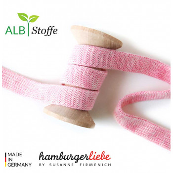 Flachkordel 12 mm rosa melange 