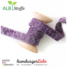 Flachkordel 12 mm lila melange