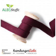 Flachkordel 20 mm bordeaux