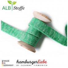 Flachkordel 12 mm grün melange 