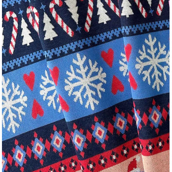 Jacquard Ugly Christmas Knitty RexMas blau