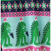 Jacquard Ugly Christmas Knitty RexMas grün