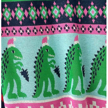 Jacquard Ugly Christmas Knitty RexMas grün