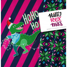 Sweat Ugly Christmas Happy RexMas Panel grün