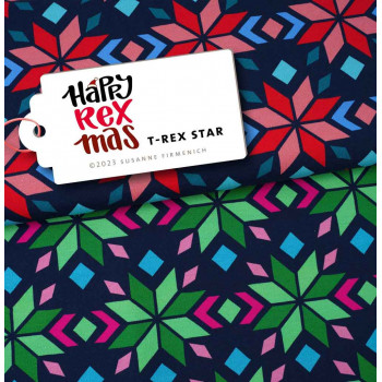Sweat Ugly Christmas TRex Star blau
