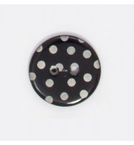 Perlmutter-Knopf Black Pen Punkte 18 mm