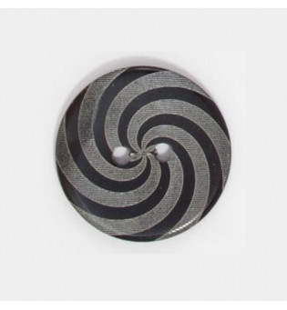 Perlmutter-Knopf Black Pen Spirale 23 mm