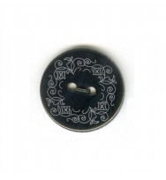 Perlmutter-Knopf Black Pen Blume 18 mm