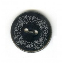 Perlmutter-Knopf Black Pen Blume 23 mm