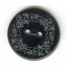 Perlmutter-Knopf Black Pen Blume 31 mm