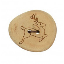 Holzknopf Hirsch 41 mm