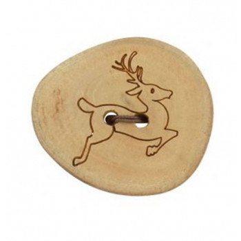Holzknopf Hirsch 41 mm
