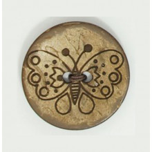 Kokosnuss-Knopf Schmetterling 31 mm