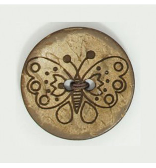 Kokosnuss-Knopf Schmetterling 31 mm