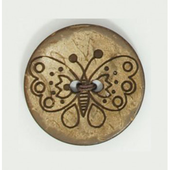 Kokosnuss-Knopf Schmetterling 31 mm