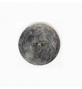 Knopf aus Wasserbüffelhorn grau-schwarz 18 mm
