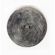 Knopf aus Wasserbüffelhorn grau-schwarz 38 mm