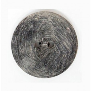 Knopf aus Wasserbüffelhorn grau-schwarz 38 mm