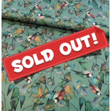 Cotton Lawn Ginkgo Birds