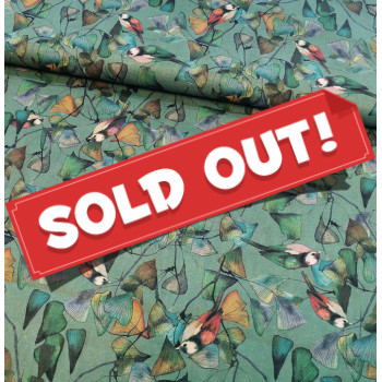 Cotton Lawn Ginkgo Birds