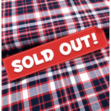 Reststück 72 cm Flanell Karo navy blazer/tango red/weiß