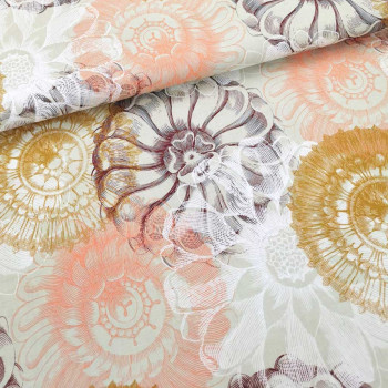 Reststück 78 cm Popeline Vintage Flowers hell