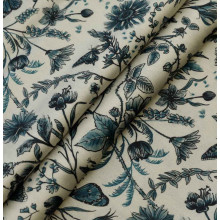 Viskose-Satin Papillon graublau
