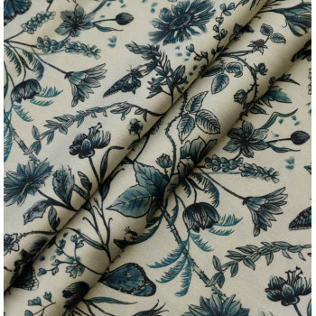 Viskose-Satin Papillon graublau