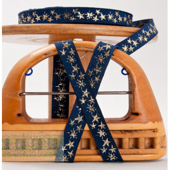 Webband Sternchen blau/gold