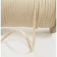 Einziehgummi 5 mm ecru/Rotfaden