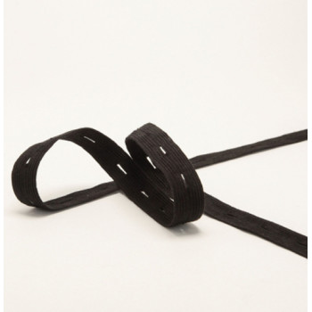 Knopflochgummi 18 mm schwarz