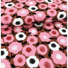 Reststück 23 cm Barkcloth Blooms pink