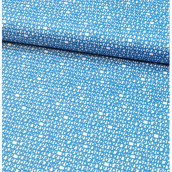 Popeline Scribbles blue