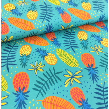 Reststück 60 cm Jersey Hawaii Ananas