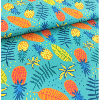 Reststück 60 cm Jersey Hawaii Ananas