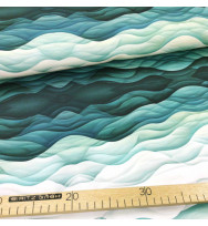 Reststück 47 cm Jersey Blue Waves