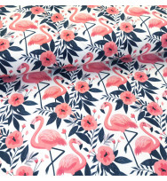 Reststück 95 cm Jersey Flamingogarten