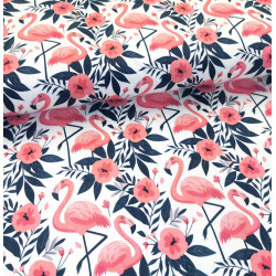 Reststück 95 cm Jersey Flamingogarten