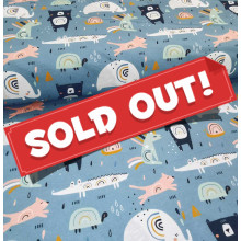 Reststück 74 cm Jersey Regenbogentiere