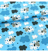 Reststück 52 cm Jersey Schäfchenwolken