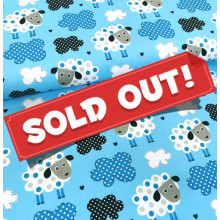 Reststück 52 cm Jersey Schäfchenwolken