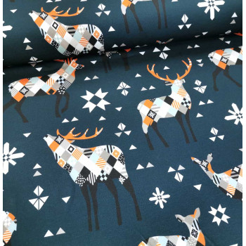 Reststück 59 cm Sommersweat Festive Deer