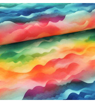 Reststück 53 cm Sommersweat Watercolor Waves