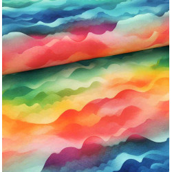 Reststück 53 cm Sommersweat Watercolor Waves