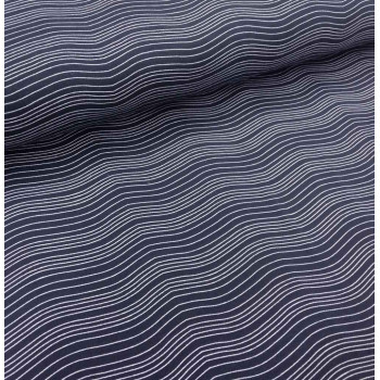 Jersey Wellenmuster navy