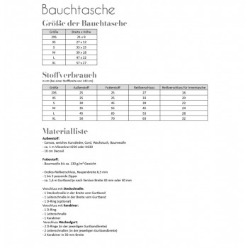 Schnittmuster Fadenkäfer Bauchtasche