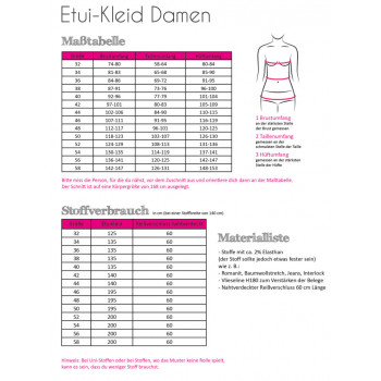 Schnittmuster Fadenkäfer Etui-Kleid Damen